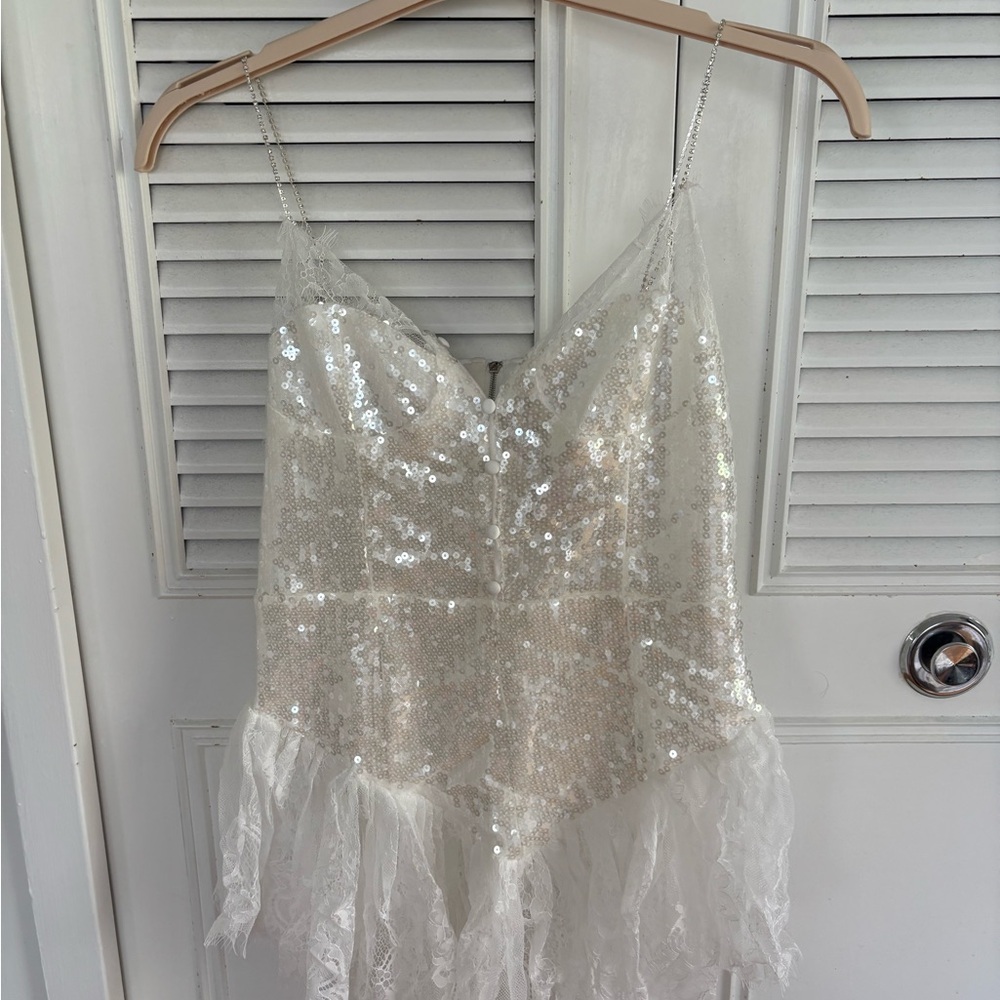 Sequin Lace Trim dress